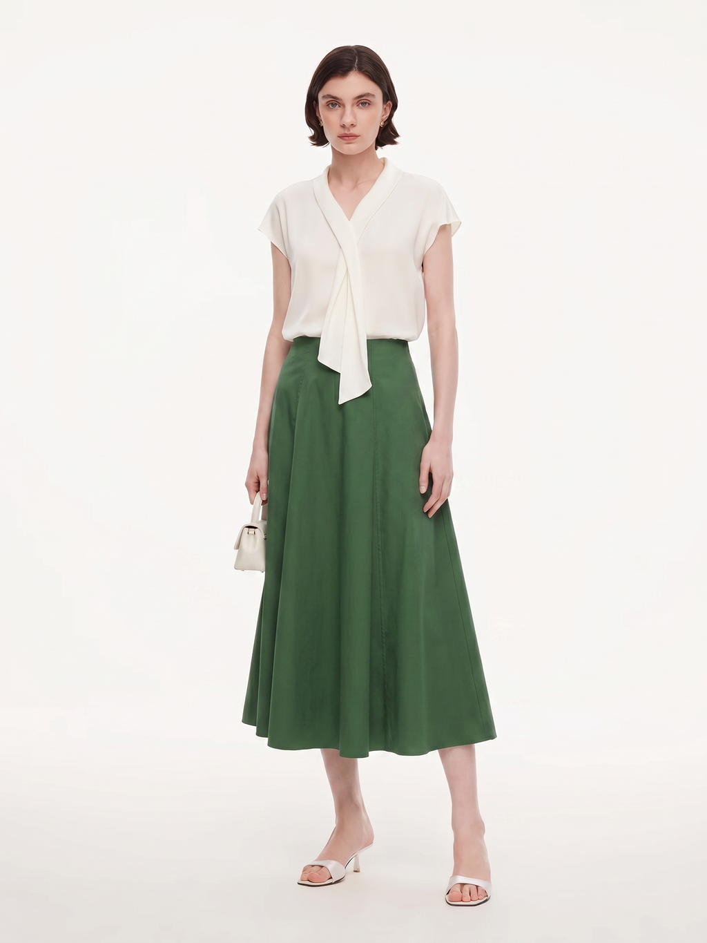Elastic-Back Side-Pocket Skirt