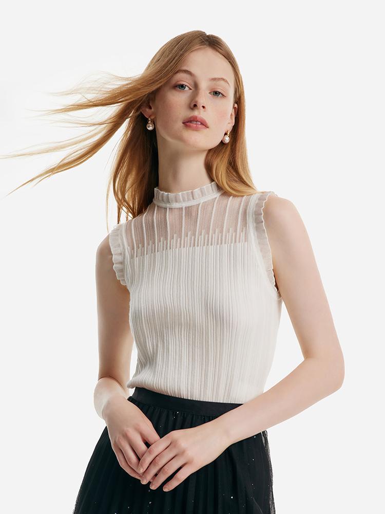 Tencel-Wool Lace Tank Top