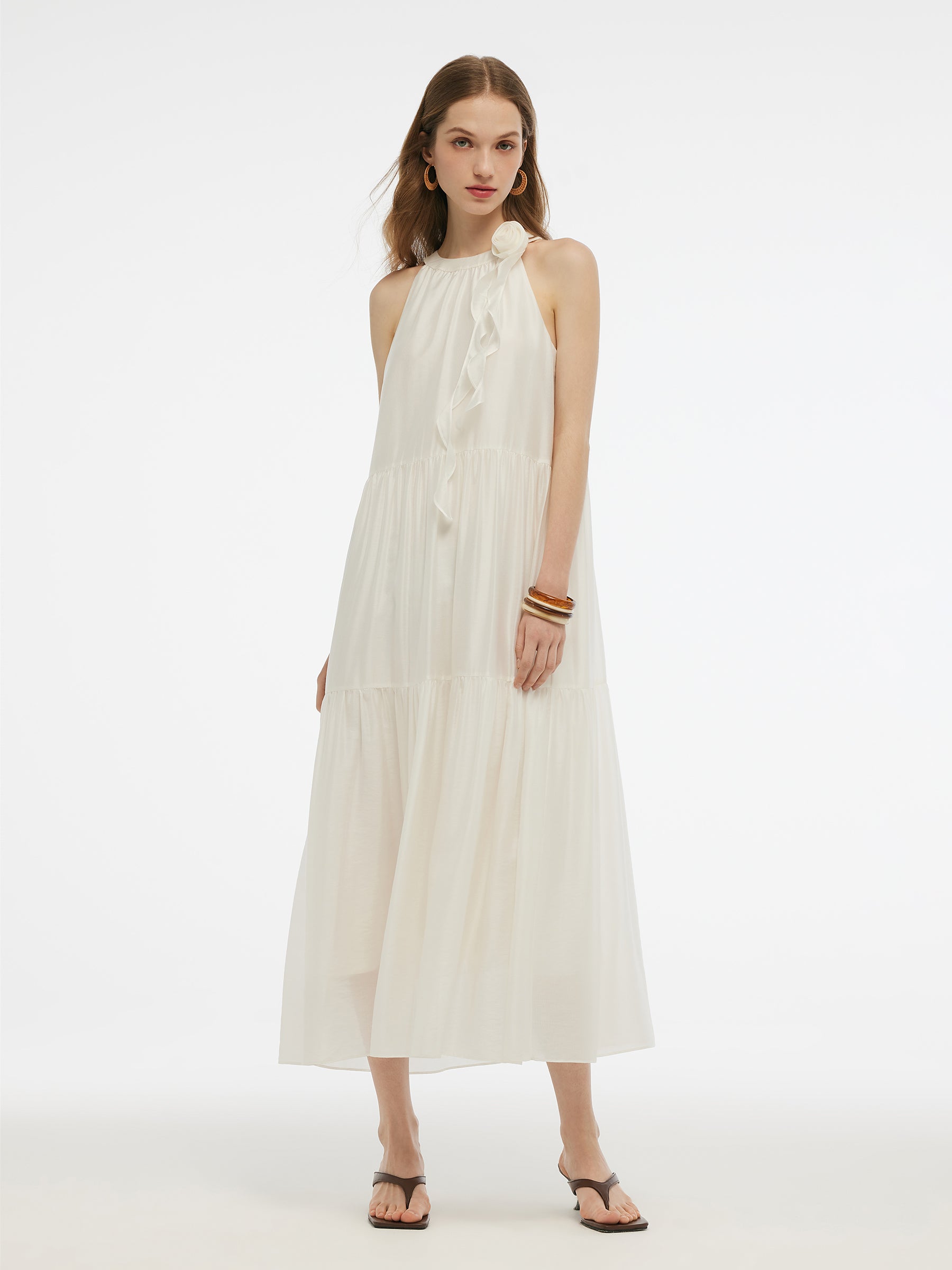 Tencel Halter Romantic Dress
