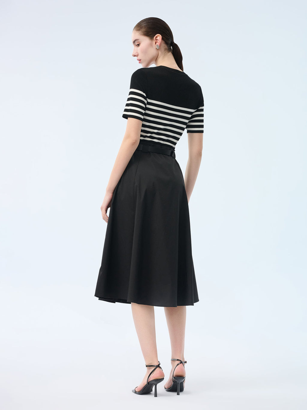 Lyocell Patchwork Belted Midi